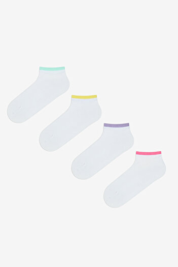 Penti White Set of 4 Multicolored Ankle Line Booties Socks
