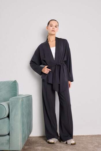 DeFacto Modal Ribbed Wide Leg Sweatpants-Fall in Love Loungewear F8573Ax25Wn