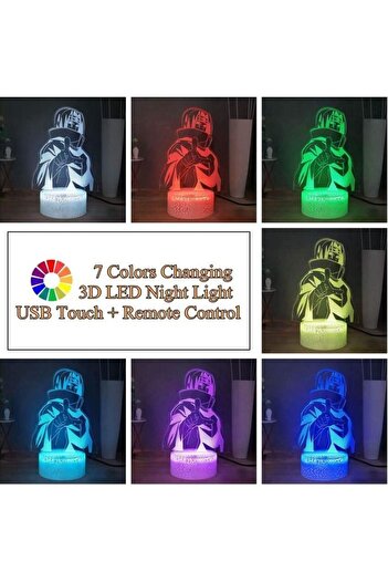 Generic 3D Night Light, Naruto Uchiha Itachi Desk Lamp, Usb Powered 16 Color Touch Remote Control Desk Lamp