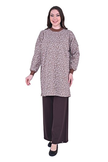 Invee Cheetah Tunic Brown