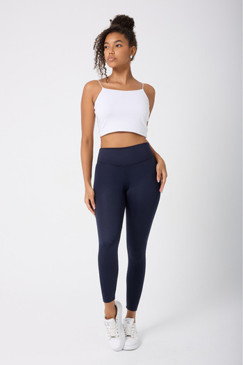 Myluvi Women's High Waist Effective Sports and Daily Leggings Navy Blue