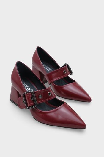 Capone Outfitters Catherin Pointed Toe Thick Medium Heeled Strappy Women's Shoes