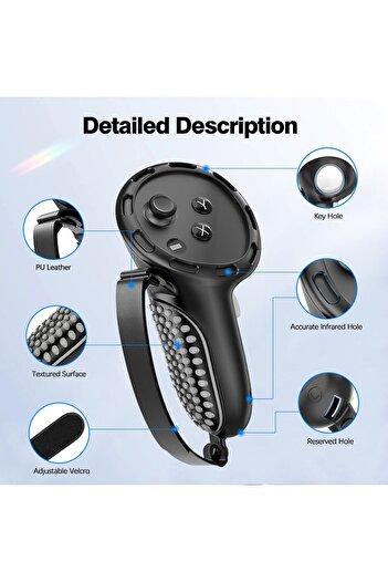 O Ozone Controller Grips For Meta Quest 3S / 3 | Silicone VR Covers with Knuckle Straps