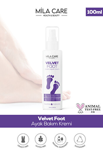 Mila Care Health&Beauty Velvet Foot Topuk Çatlak ve Ayak Bakım Kremi 100ml