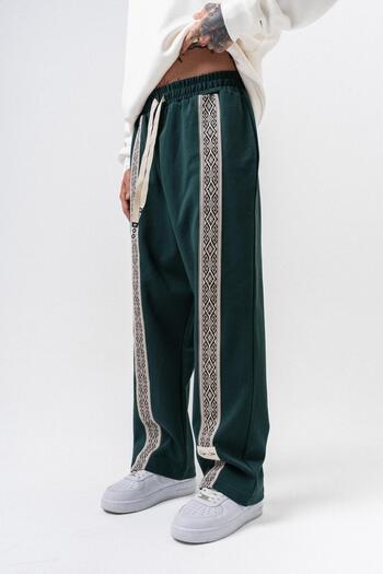 Respire Men's Ethnic Stripe Detailed Winter Doubleface Baggy Sweatpants Nefti