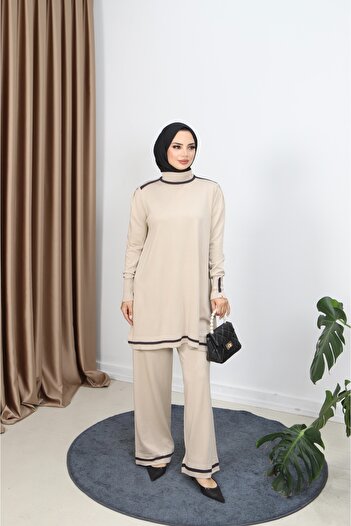 NİSUM MODA Double Color Mercerized Trouser Suit