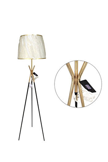 Living Steel Floor Lamp with White Elegant Shade – Bright Lighting for Rooms and Bedrooms, 165 cm