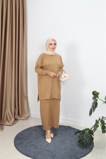 NİSUM MODA Mercerized Suit with Skirt