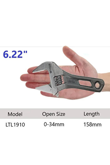 Choice 158mm Adjustable Wrench Large Opening Short Handle Mini Monkey Spanner Laser Scale Rubber Wrapped Ke