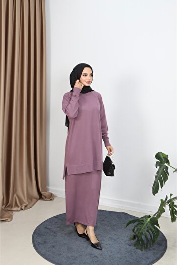 NİSUM MODA Mercerized Suit with Skirt