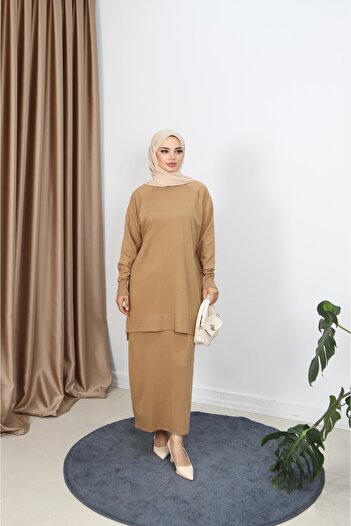 NİSUM MODA Mercerized Suit with Skirt