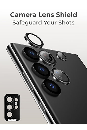 Glassology Samsung Galaxy S24 Ultra Camera Lens Guard – Shatterproof, Clear-Black