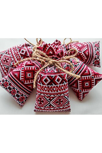 Unbraded Set of 5 Scented Sachets with Lavandin - Traditional Pattern, Popular Motifs