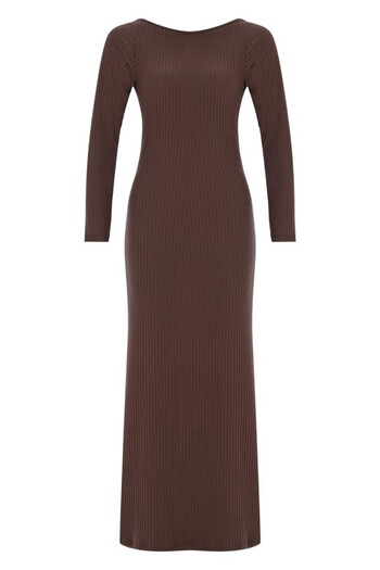 La Sarta Como Brown Backless Dress