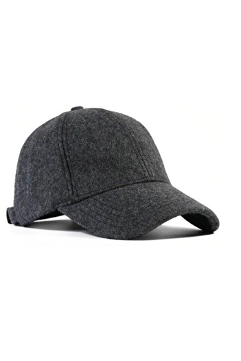 Ritagarcia Unisex Gri Kaşe Kumaş Kışlık Kep Şapka