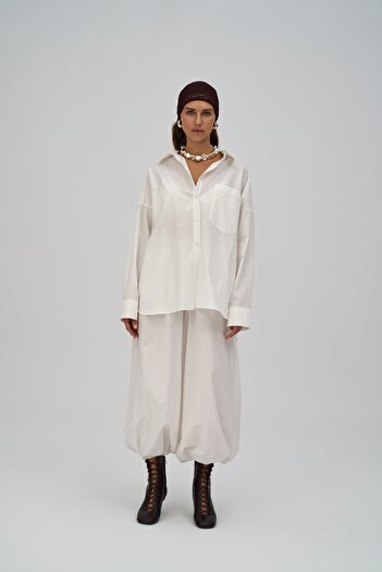 MAİ COLLECTİON Cămașă Ecru oversize Josie