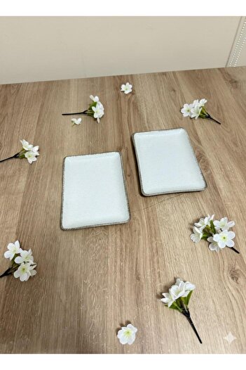 Kütahya Porselen Pearl Cinnamon 18X13 Rectangular Plate 2 Pieces (with Emblem)