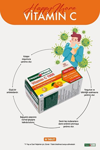 HappyMore Vitamin C içeren Takviye Edici Gıda