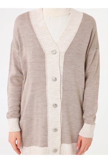 Refka Σετ Ζακέτα και Παντελόνι Refka Knitwear - Καφέ Μπεζ