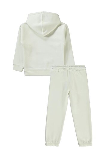 Civil Girls Flame Printed 6-9 Years Old Tracksuit Set - Ecru7-8 Years Old