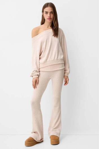 Madmext Beige Blouse Trousers Double Set Mg2289