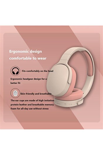 Torima P2961 Pembe Kulak Üstü Kablosuz Bluetooth Kulaklık Pembe