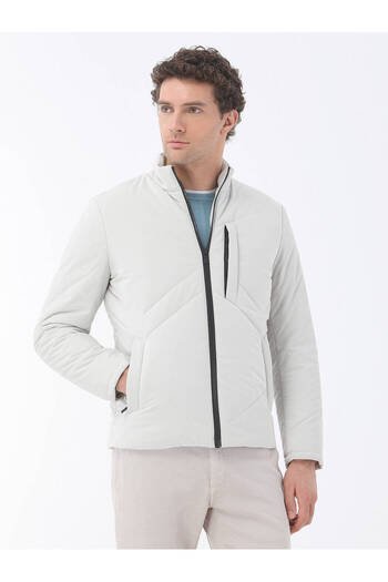 Kip Stone Regular Fit Stand Collar Casual Woven Coat