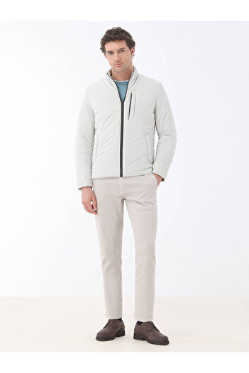 Kip Stone Regular Fit Stand Collar Casual Woven Coat