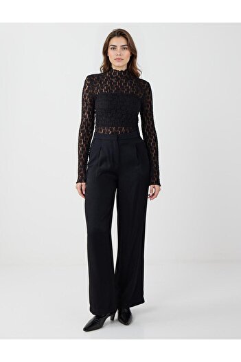 Jimmy Key Black Slim Fit Crew Neck Knitted Blouse
