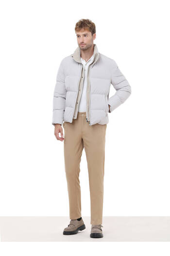 Kip Stone Regular Fit Stand Collar Casual Woven Coat