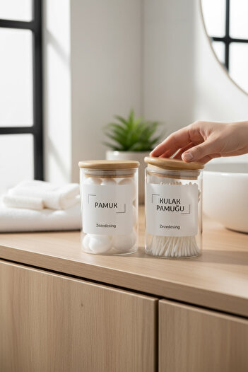 zezedesing Bamboo Cap Glass Ear Cotton And Cotton 250ml