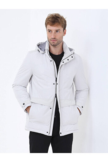 Kip Stone Regular Fit Hooded Casual Woven Coat