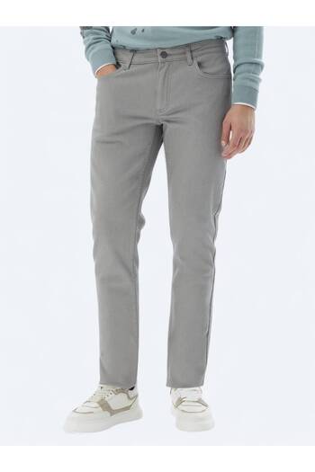 Kip Denim Slim Fit Gray Cotton Blend Pants