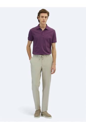 Kip Beige Knitted Jogging Fit Casual Trousers