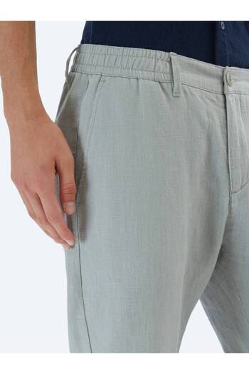 Kip Nil Yeşili Dokuma Jogging Fit Casual Pamuk Karışımlı Pantolon