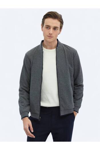 Kip Μπλε Navy Regular Fit Casual υφαντό παλτό