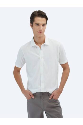 Kip Πουκάμισο με λευκό σχέδιο Regular Fit Casual 100% βαμβάκι