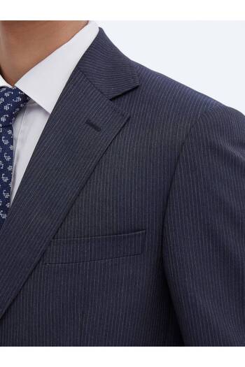 Kip İndigo Çizgili Modern Fit Takım Elbise