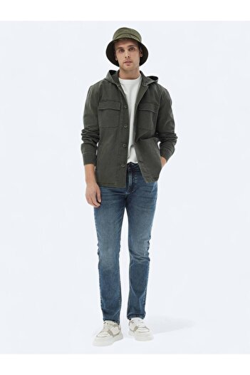 Kip Χακί Oversize Μπλουζάκι από βαμβακερό μείγμα με ίσιο κόψιμο