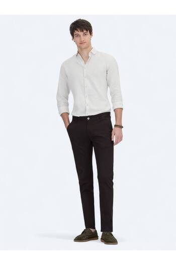 Kip Коричневі штани Regular Fit Casual з бавовняною сумішшю