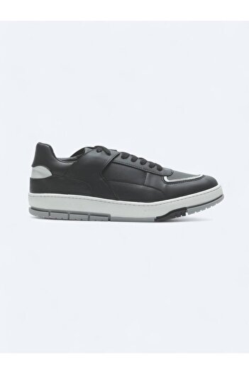 Kip Black Leather Sports Sneakers