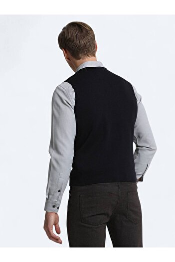 Kip Lacivert Regular Fit Casual Örme Triko Yelek