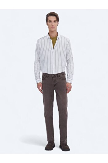 Kip Καφέ Slim Fit Denim - Βαμβακερό παντελόνι