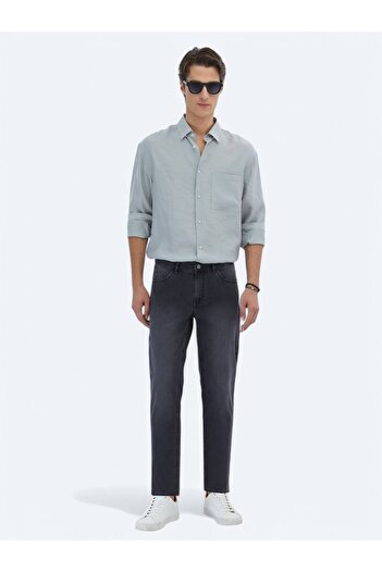 Kip Gray Plain Oversize Fit Woven Casual Shirt