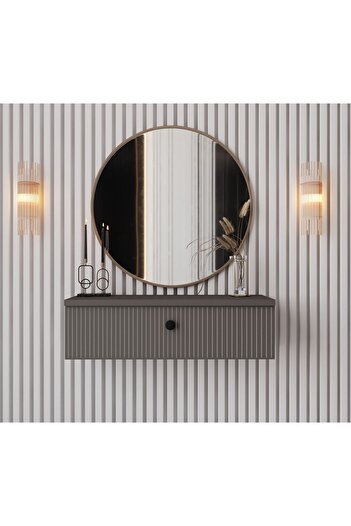 enwood MİMOSA GRİ MDF DUVARA MONTE KAPAKLI DRESUAR( 69 cm )
