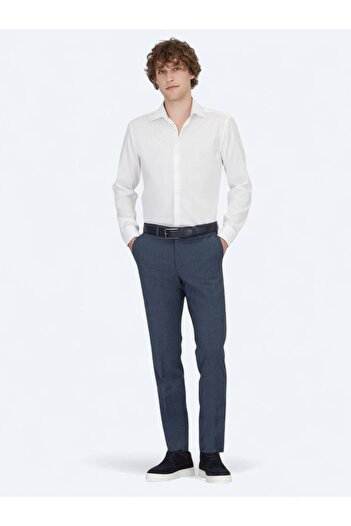 Kip White Plain Regular Fit Woven Classic 100% Cotton Shirt