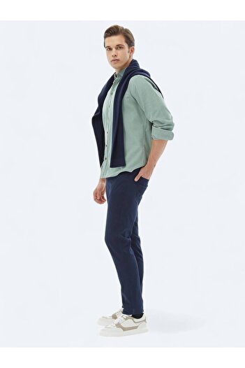 Kip Mint Fitilli Regular Fit Dokuma Kadife Casual %100 Pamuk Gömlek