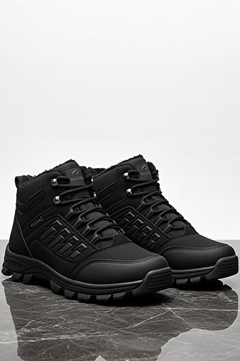 Riccon Černé unisex boty s kožešinou 0012x6