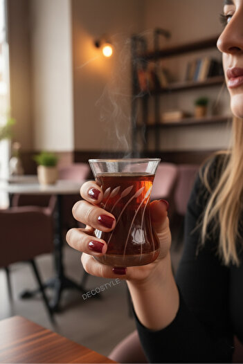 DECOSTYLE Mila 6-Piece Paşabahçe Thin Waist Tea Glass 125cc