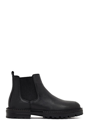 Derimod Men's Black Leather Chelsea Boots 25Wfd7546Ft